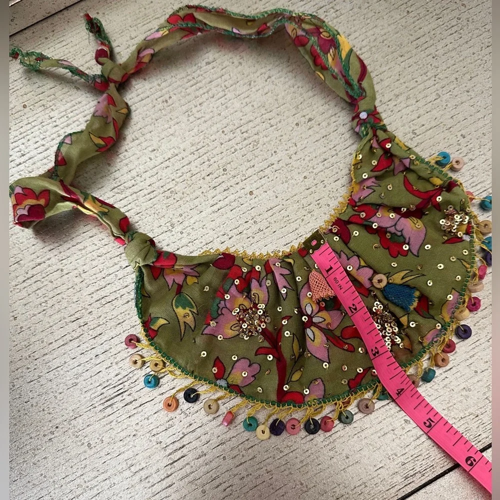 🛍️SALE🛍️ Handcrafted Boho Style Bib Collar One of a Kind Statement Necklace - Picture 9 of 10